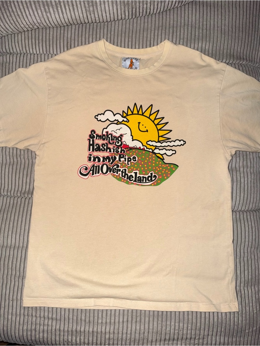 Whatever Forever Cream Short-Sleeve Graphic Tee with Sunny Print